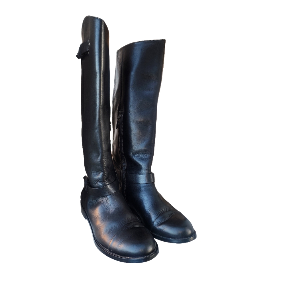 Halogen Women's Black Leather Knee-High Boots - Picture 6 of 7